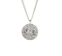 OAUWKEIY Men's personalized necklace with cartoon five-pointed star Fatima's Hand round pendant sweater chain jewellery pendant necklaces for men women