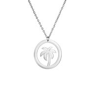 OAUWKEIY Pastoral-style creative circle hollow coconut tree jewellery pendant necklaces for men women