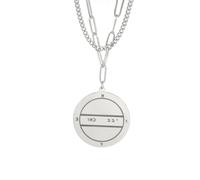 OAUWKEIY Simple and unique round plaque with parallel lines - a versatile necklace for winter sweaters jewellery pendant necklaces for men women