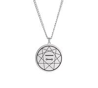 OAUWKEIY Simple classic timeless and elegant men's sweater chain with round nine-pointed star pattern jewellery pendant necklaces for men women