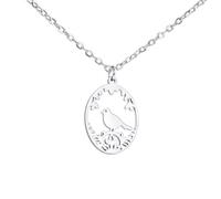 OAUWKEIY Stylish simple and cute openwork bird pendant necklace with green plants jewellery pendant necklaces for men women