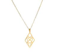 OAUWKEIY Stylish winter sweater chain hollowed-out diamond shape with built-in five-pointed star and moon pattern simple jewellery pendant necklaces for men women