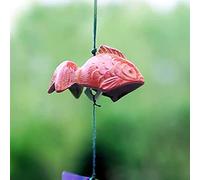 Oavand Japanese Goldfish Bless Small Wind Chimes Outdoor, Iwachu Cast Iron Lucky Temple Wind Bell Memorial and Sympathy Wind Chimes for Outside Good Luck for Garden, Patio, Balcony（Goldfish）