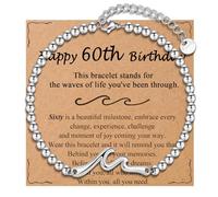 OAVOOK 21st/30th/40th/50th/60th/70th Birthday Gifts for Women Wave Bracelet for Her for Daughter, Mom, Aunt, Grandma, Sisters, Friends, 60th Birthday Gifts, Stainless Steel, no gemstone
