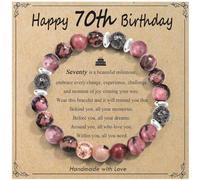 OAVOOK 30th/40th/50th/60th/70th/21st/80th/90th Birthday Gifts for Women, Unique Gifts for Woman Bead Bracelet for Mom, Aunt, Wife, Grandma, Sisters, Friends, 70th Birthday Gift, Stone, no gemstone