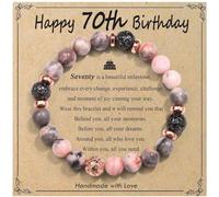 OAVOOK 30th/40th/50th/60th/70th/21st/80th/90th Birthday Gifts for Women, Unique Gifts for Woman Bead Bracelet for Mom, Aunt, Wife, Grandma, Sisters, Friends, 70th Birthday Gift, Stone, no gemstone