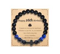 OAVOOK 8th 9th 10th 13th 14th 15th 16th 17th 18th 21st 30th Birthday Gifts for Boys Cross Bracelets for Son/Grandson/Brother/Nephew, 16th Birthday Gifts, Stone, no gemstone