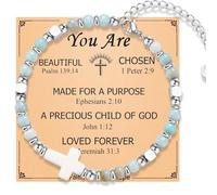 OAVOOK Christian Gifts for Women Cross Bracelets for Teen Girls Religious Prayer Jewelry for Her, You chosen, Allloy, no gemstone