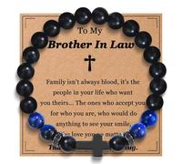 OAVOOK Cross Bracelet Gifts for Teen Boys, Men Birthday Christmas Fathers Day Baptism Gifts Christian Jewelry, Gift for Brother in Law, Stone, no gemstone