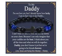 OAVOOK Fathers Day Gift for Bonus Dad, Stepdad, Grandpa, Daddy, Boyfriend's Dad Beaded Bracelet for Him on Birthday, Christmas, Daddy Dad Gift, No Metal, no gemstone