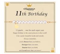 OAVOOK Happy Birthday Gifts for Girls 8th 9th 10th 11th 12th 13th Pearl Bracelets Best Gifts Ideas for Daughter/Granddaughter/Niece/Cousin, 11th Birthday Gift, Pearl, no gemstone