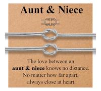 OAVOOK Mother Daughter Bracelets, Aunt and Niece Gifts Mother Day 2Pcs Knot Bracelet for Her Birthday Christmas Graduation, Aunt & Niece, Stainless Steel, no gemstone