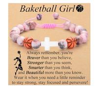 OAVOOK Softball Volleyball Basketball Soccer Gifts for Girls Bracelets for Teen Girls Team Gifts Birthday/Christmas/Graduation Gifts, Basketball Gift, No Metal, no gemstone