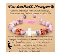 OAVOOK Softball Volleyball Basketball Soccer Gifts for Girls Bracelets for Teen Girls Team Gifts Birthday/Christmas/Graduation Gifts, Basketball Prayer, No Metal, no gemstone