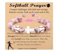 OAVOOK Softball Volleyball Basketball Soccer Gifts for Girls Bracelets for Teen Girls Team Gifts Birthday/Christmas/Graduation Gifts, Softball Prayer, No Metal, no gemstone