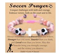 OAVOOK Softball Volleyball Basketball Soccer Gifts for Girls Bracelets for Teen Girls Team Gifts Birthday/Christmas/Graduation Gifts, Soccer Prayer, No Metal, no gemstone