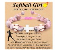 OAVOOK Softball Volleyball Basketball Soccer Gifts for Girls Bracelets for Teen Girls Team Gifts Birthday/Christmas/Graduation Gifts, Softball Gift, No Metal, no gemstone