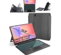 OAWEEN for Samsung Galaxy Tab S10 FE | S10 Lite Keyboard Case 10.9", S Pen Holder, 7 Color Backlit Keyboard with Trackpad, Detachable Cover with Adjustable Viewing Angle Stand for Tablet S9 FE | S9