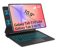 OAWEEN Magic-Style Keyboard Case for Samsung Galaxy Tab S10 Ltie S10 FE 10.9'' Cantilever Magnetic Levitating Stand, 3-Level 7-Color Backlit, PC-Like Experience, Book Cover with Trackpad