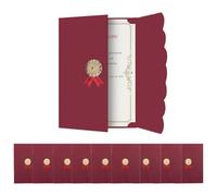 Oaygat 10Pcs A4 Certificate Holders for Award Professional Certificate Sleeves Tri-Fold Paper Diploma Cover Hot Stamping Process Graduation Diploma Holder Document Cover Protector with 4 Corner Wraps