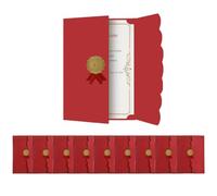 Oaygat 10Pcs A4 Certificate Holders for Award Professional Certificate Sleeves Tri-Fold Paper Diploma Cover Hot Stamping Process Graduation Diploma Holder Document Cover Protector with 4 Corner Wraps