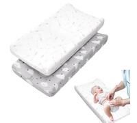 Oaygat 2 Pack Baby Diaper Changing Pad Cover Elastic Cradle Mattress Sheets Nursery Changing Mat Cover Changing Changing Mat Covers Sheets （Cover Only, Pad Not Included）