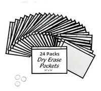 Oaygat 24-Piece A4 Reusable Dry Erase Pocket Transparent Plastic Sleeves Multi Use Write and Wipe Pockets for Artwork Shop Tickets Documents Doubling as Dry Erasable Drawing Boards