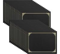 Oaygat 30 Packs A4 Gold Foil Border Diploma Certificate Holders Black Sturdy Cardstock Folders for Letter-Size Papers & Certificates