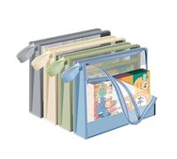 Oaygat 4 Pack A4 Plastic Envelope Wallets EVA Document Folders with Popper Double Layer A4 Mesh Zipper Pouches File Bags with Card Slot for Office School