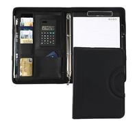 Oaygat A4 Conference Folder for Paperwork Leather Clipboard Folder 4-Ring Document Folder Multi-Pocket Travel Document Holder Portfolio Folder Work Writing Pad Folder Padfolio Business Portfolio Case