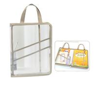 Oaygat A4 School Book Bag Transparent Student Book Pouch Waterproof Document Bag Zipper File Folder Organizer Tote Bags Large Capacity File Document Organizer Reading Homework Books