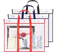 Oaygat Bulletin Board Poster Art PVC Storage Pocket Waterproof Portfolio Artist Carry Bag Transparent Bag Artist Portfolios Case Clear Files Tote Bag with Handle Large Container Textbook Storage Bag