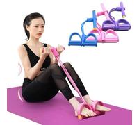 Oaygat Multifunction Resistance Training 4 Tube Elastic Pull Rope Abdominal Exerciser with Foot Pedal Sit Up Strength Trainer for Home Gym Fitness Yoga,Slim,Bodybuilding Workout Bands for Women/Men