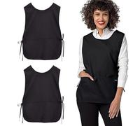 Oaygat Unisex Black Chef Apron aterproof Adjustable Aprons Catering Apron with Pocket for Men Women Waitress Servers with Pockets Cotton Canvas Work Aprons for Gardening Restaurant Cafe Bar Shop