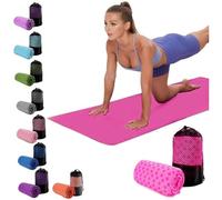 Oaygat Yoga Mat Towel Sweat Absorbent Yoga Blanket 24" x72" Quick-drying Hot Yoga Mat Cloth Yoga Mat Towel Non-slip Yoga Blanket with Mesh Carrying Bag for Bikram, Pilates, Gym Workout