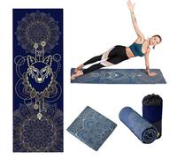Oaygat Yoga Towel Non Slip Hot Yoga Mat Towel Fitness Mat Towels with Corner Pocket Sweat Absorbent Yogas Blanket Pilates Fitness Yogas Gym Mats Towels Hot Yoga Mats Cloth with Mesh Carrying Bag
