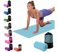 Oaygat Yoga Towel Sweat Absorbent Non-slip Yoga Towel with Grip Dots Quick-drying Yogas Mat Cloth Hot Yoga Towels Breathable Yoga Mat with Mesh Carrying Bag Microfiber And Machine Washable…