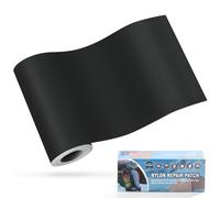OAZ 10x160 cm Nylon Repair Patches Nylon Fabric Patch Self-Adhesive Tent Repair Patch Kit Waterproof Lightweight Nylon Repair Tape for Clothing Down Jacket Sleeping Bag Black