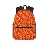OAZCVBNN 3d Pizza Pepperoni Print Casual Backpack Travel Outdoor Adventures Commuting Lightweight Dual Shoulder Bag