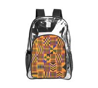 OAZCVBNN African Ethnic Pattern Print Unisex Clear Backpack Transparent Student Rucksack for Work Gym Camping Outdoor