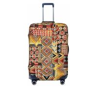 OAZCVBNN African Textile Patchwork Print Unique Suitcase Covers Travel Luggage Cover with Elastic Anti Scratch Design