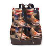 OAZCVBNN American Flag With Cowboy Boots Print Elegant Women'S Backpack Stylish Versatile Rucksack For Gym Weekend Adventures