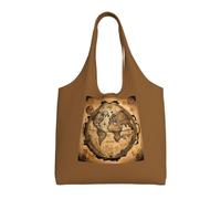 OAZCVBNN Ancient Map World Globe Print Large Size Canvas Tote Bag Unisex Lightweight Shoulder Handbag Shopping Travel Daily