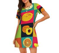 OAZCVBNN Art Style Fruit Print Skin Friendly Sleepwear Softness Stretch Pyjamas Leisurely Walks Shopping Trips Black