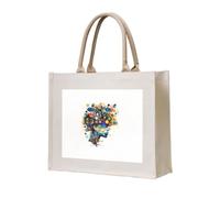 OAZCVBNN Artificial Intelligence Brain Print Eco-Conscious Tote Bag Unisex Large Reusable Everyday Office Shopping Beach Travel
