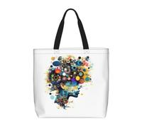 OAZCVBNN Artificial Intelligence Brain Print Extra-Large Tote Organizer Bag For Women Men Lightweight Reusable Shoulder Tote
