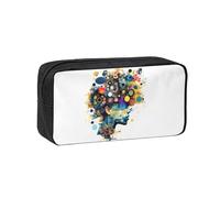 OAZCVBNN Artificial Intelligence Brain Print Large-Capacity Spacious Pen Case Stationery Organizer Pouch Office Travel Dorm