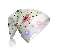 OAZCVBNN Atomic Stars Retro Pattern Print Unisex Adult Led Christmas Hat Holiday Xmas Party Accessory Celebration Headwear
