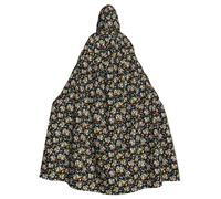 OAZCVBNN Autism Awareness Puzzle Pieces Heart Print Halloween Hooded Cloak Full Length Adults Kids Unisex Medieval Cosplay Costume