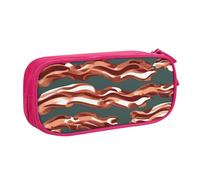 OAZCVBNN Bacon Pattern Print Pencil Case Storage Makeup Erasers Pens Students School Office Multi-Scenes Use